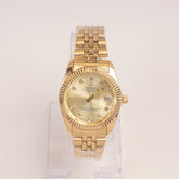 Woman Golden Chain Watch Golden Dial